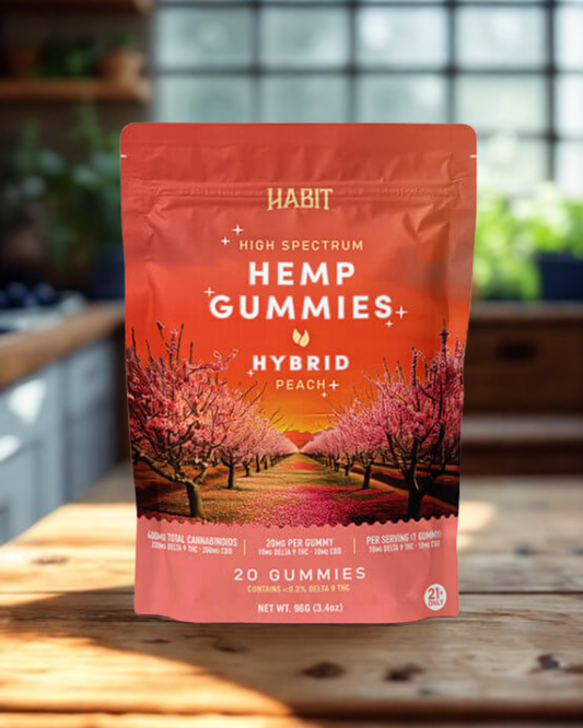 Habit-  Peach Delta 9/CBD Hybrid Gummies